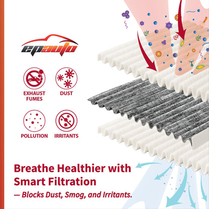 EPAuto CP134 (CF10134) Premium Cabin Air Filter includes Activated Carbon - 2 Pack