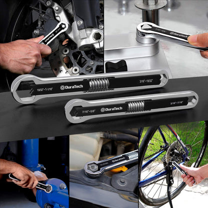 DURATECH Universal Wrench Set, Adjustable Wrench Set, SAE & Metric, 8-inch&10-inch, 44 Sizes in 2 Piece, Drop Forged, ANSI Standard