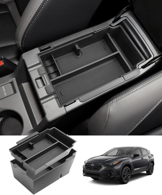 Coleya 2 Layer-2024 2025 2026 Crosstrek Center Console Organizer for Subaru Crosstrek (Base/Premium/Sport/Limited/Wildernes), Durable ABS 2025 Crosstrek&Impreza Tray 2026 Crosstrek Hybrid Accessories
