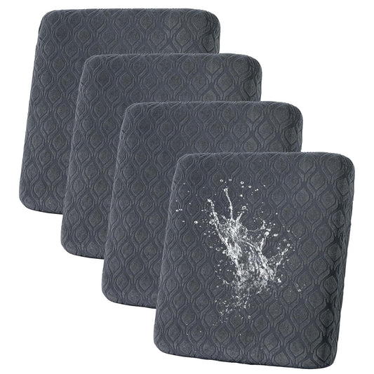 Outdoor Waterproof Cushion Covers,Stretch Patio Cushion Covers Replacement Sofa Washable Cushion Slipcover,Fit for Outdoor Furniture(Dark Grey,4Pcs)