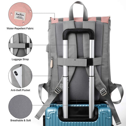 Laptop Backpack 17" Women School Backpack for Teen Girls,College Student Bags with USB Port for Work Gym and Travel,for Nurse and Teacher