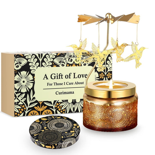 Valentines Day Gift for Her, Hummingbird Birthday Gifts for Women, Unique Rotating Candle for Mom Grandma Sister, Funny Friendship Gifts for Women, Scented Candle Gifts for Her Birthday Anniversary