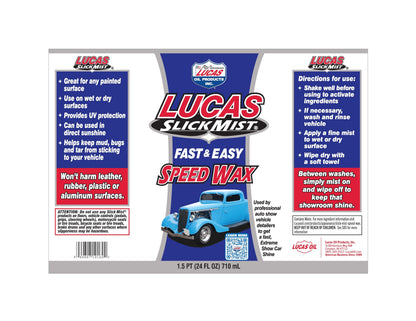 Lucas Oil LUC10160 Blue 24 Ounce Slick Mist Speed Wax