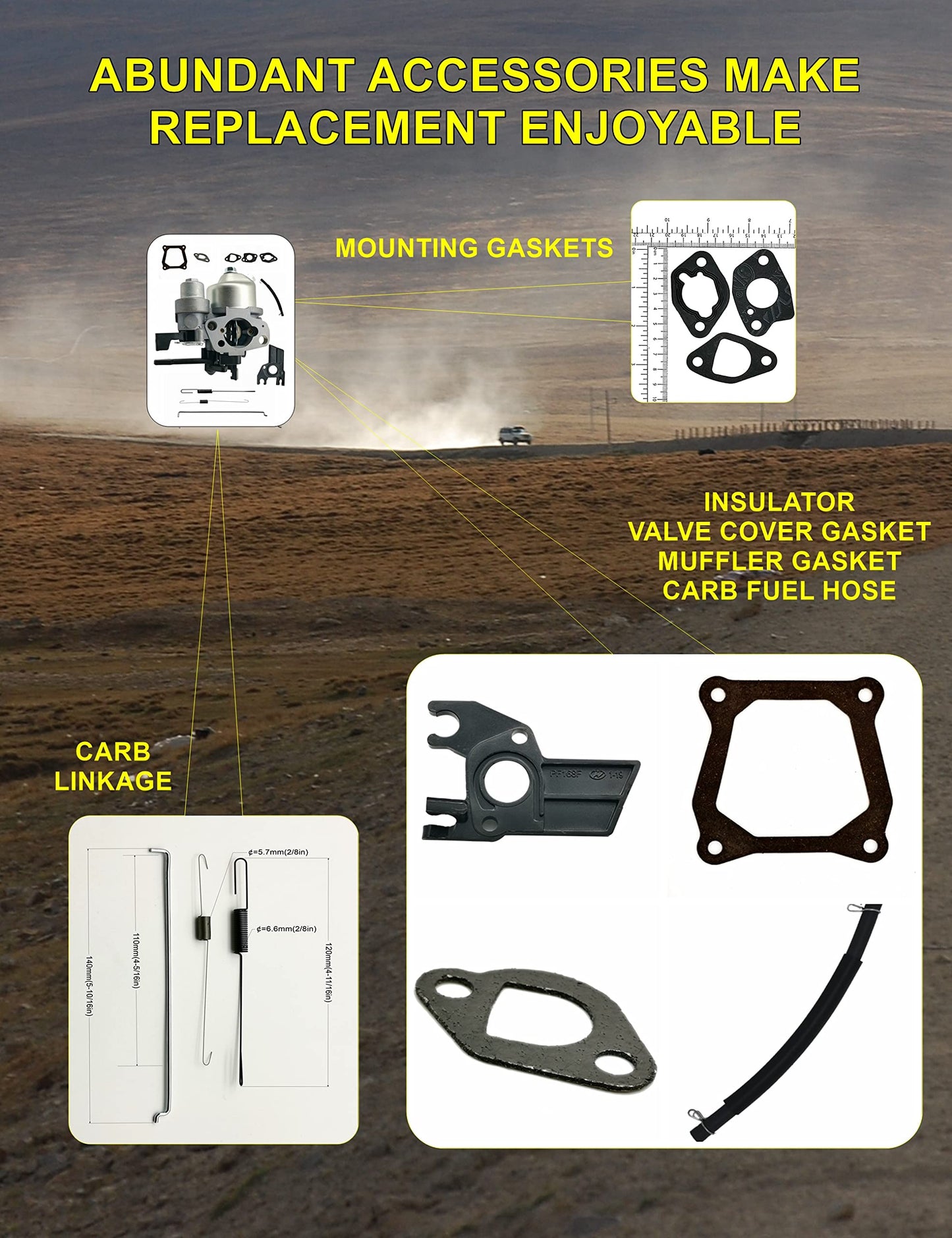 Huayi Carburetor P 19 Kit OEM P19 for Predator 212 cc Coleman Ct200u ex Bt200x Kt196 196cc 224cc Mb165 Mb200 6.5hp Mini Bike Snow Blower Pressure Washers 16100-ZH8-W61 for Honda GX160 Carburetor…