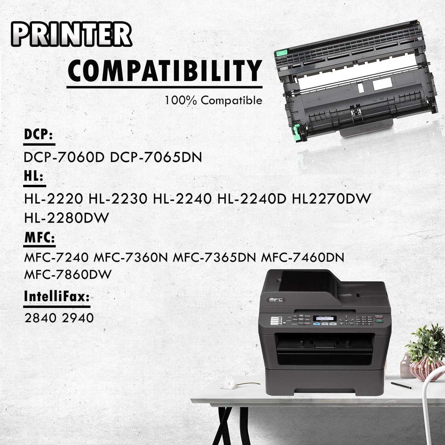 Inkfirst® Drum Unit DR-420 (DR420) Compatible Remanufactured for Brother DR-420 Drum MFC-7360N MFC-7460DN MFC-7860DW HL-2220 HL-2230 HL-2240 HL-2240D HL2270DW HL-2280DW DCP-7060D DCP-7065DN
