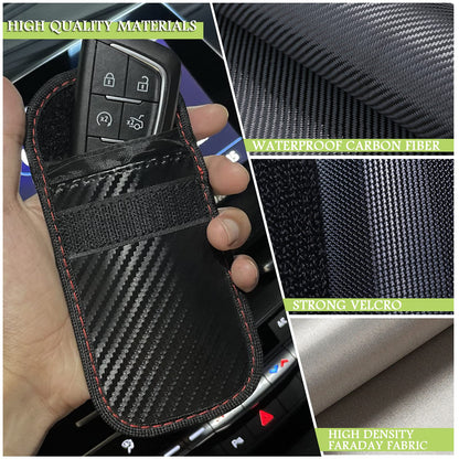 Faraday Box for Car Keys & 2 Pack Faraday Bag for Key Fob Protector, RFID Key Box Faraday Pouch Cage Car Key Signal Blocking Box Anti Theft Car Key Box Signal Blocker