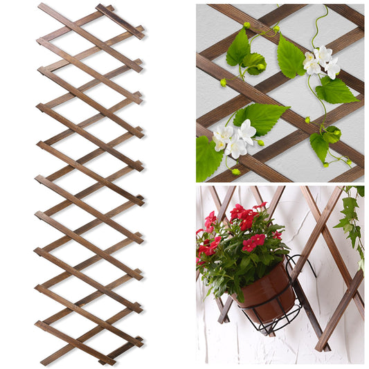 Wood Lattice Fence Panels for Outside 13.4"x78.8" Expandable Natural Wooden Wall Trellis Board Decorative Lattice Trellis Frame for Climbing Plants Vine Ivy Rose Outdoor Balcony Garden 1 Pcs
