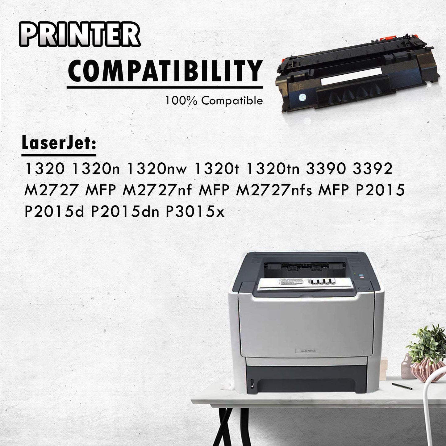 Inkfirst Compatible Toner Cartridge Replacement for HP Q5949A Q7553A 49A 53A LaserJet P2015 P2015d P2015dn P3015x 1320 1320n 1320nw 1320t 1320tn 3390 3392 M2727 MFP M2727nf MFP M2727nfs MFP