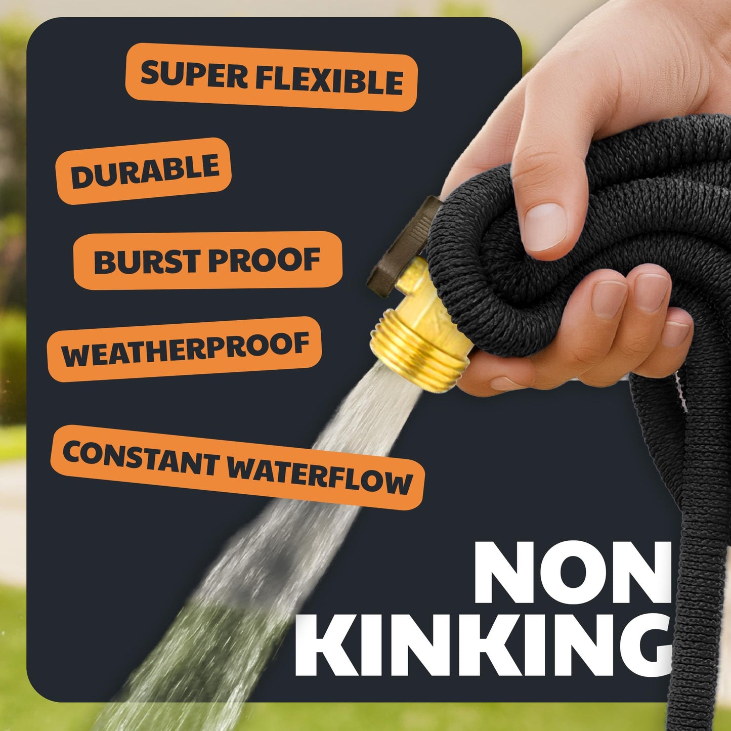 X-Hose Pro Expandable Garden Hose 25Ft, Heavy Duty Lightweight Retractable Water Hose, Flexible Hose, Weatherproof, Crush Resistant Solid Brass Fittings, Kink Free Expandable Hose as Seen on TV