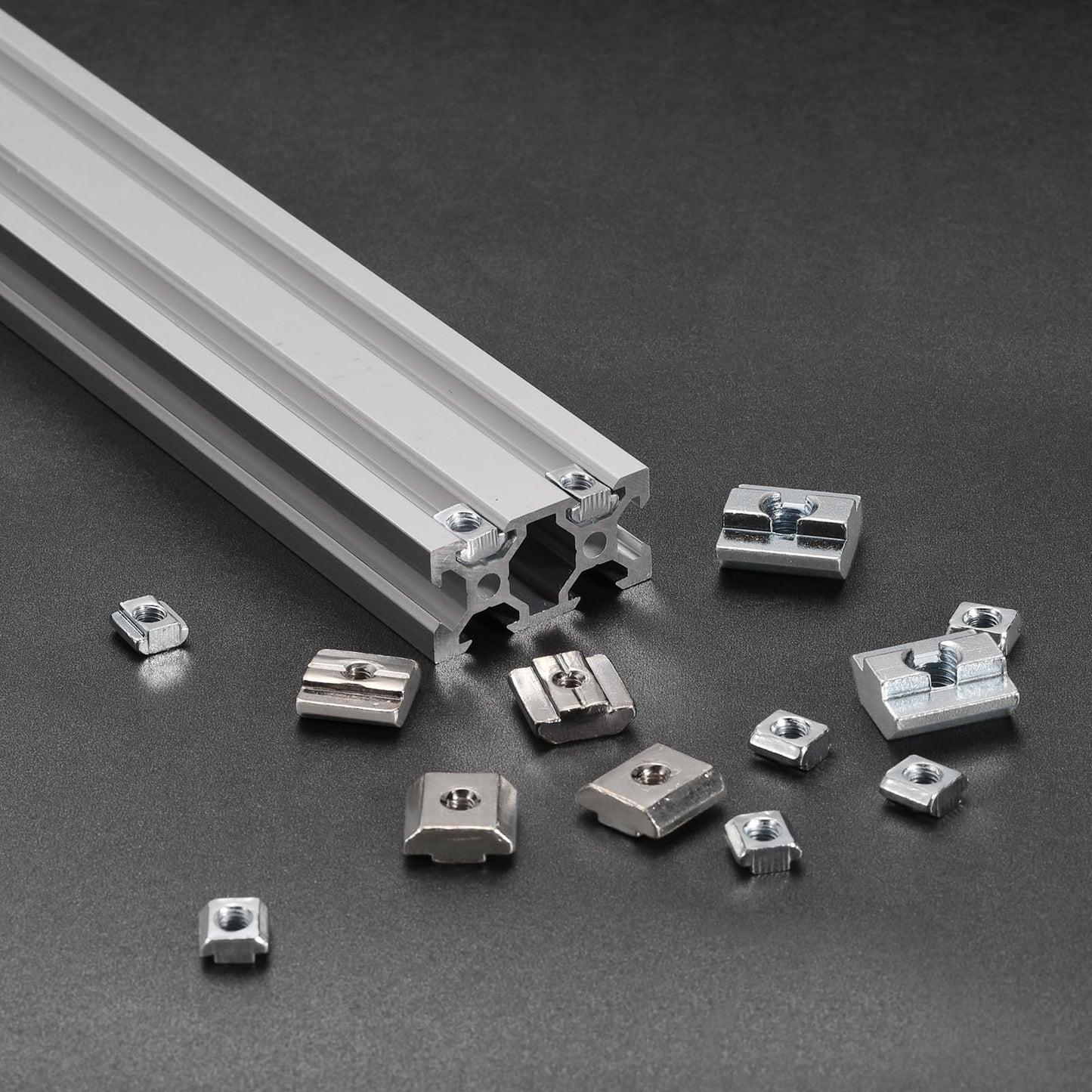 uxcell T Nuts, 30pcs - Nickel Plated Carbon Steel T Slot Bolts, 4040 Series M8 Hammer Head Fastener, Sliding T Nuts for Aluminum Extrusion Profile (Silver)