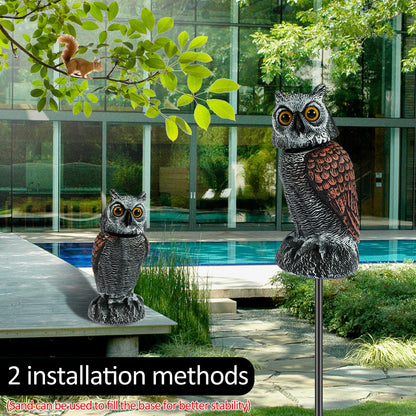 Owl Decoys to Scare Birds Away Fake Owl Decoy with Rotating Head Lifelike Scarecrow Plastic Owls to Scare Birds Waterproof Garden Owls Statue for Patio Garden Yard