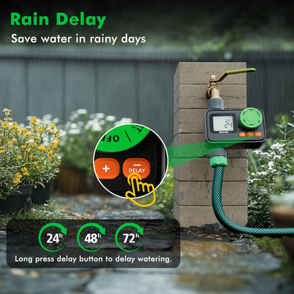 RESTMO Water Timer, Sprinkler Timer for Garden Hose, Programmable Hose Timer with Automatic/Rain Delay/Manual Watering, Digital Irrigation Timer for Outdoor Faucet, Yard and Lawn