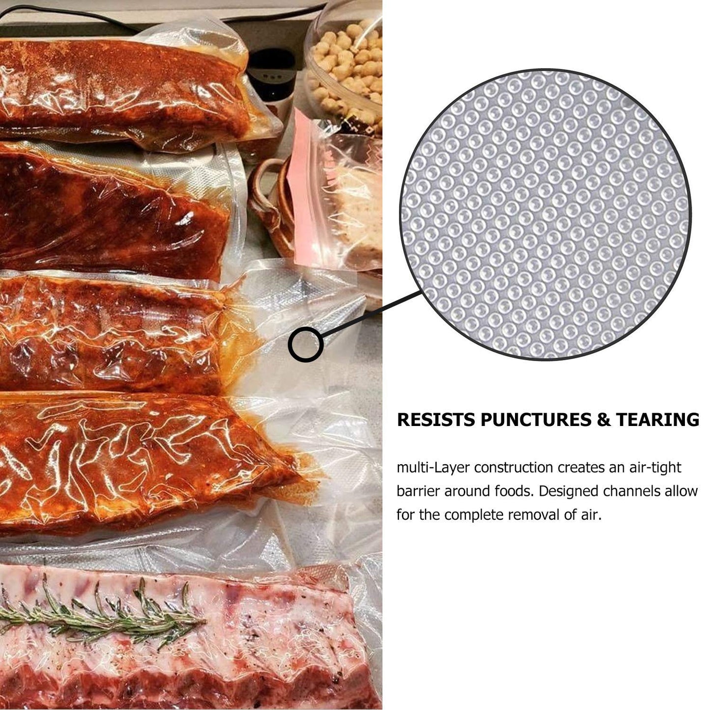 BoxLegend Vacuum Sealer Bags 11''x50' (2 Pack), Food Saver Bags Rolls, Sac Sous Vide Alimentaire, Commercial Grade Vacuum Seal Bag for Meal Prep, BPA Free, Heavy Duty (100 Feet)