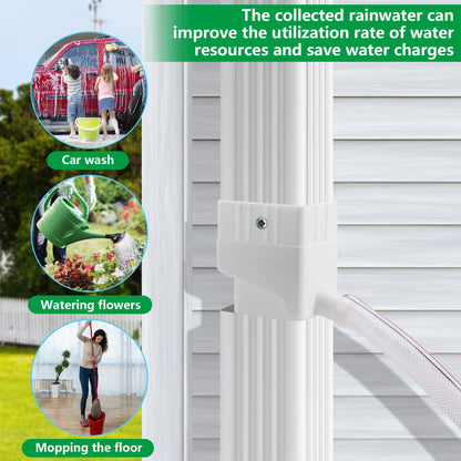 codree Gutter Downspout Diverter - Rainwater Collection Connector System,Raindrop Rainwater Colander Kit for Hose for Diverting Water Fits 2’’ x 3’’ Standard Downspout