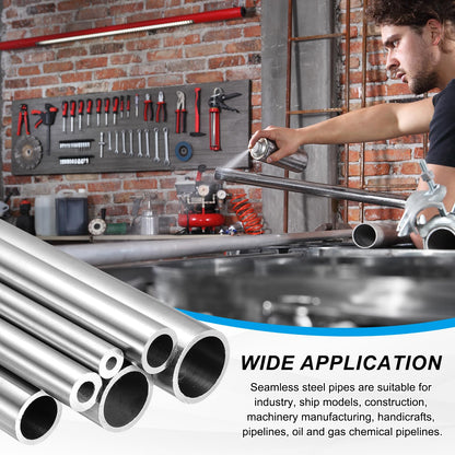 uxcell 304 Stainless Steel Tube, 8mm ID 14mm OD 305mm Length Round Seamless Straight Steel Metal Capillary Pipe Tubing for Industry DIY Projects