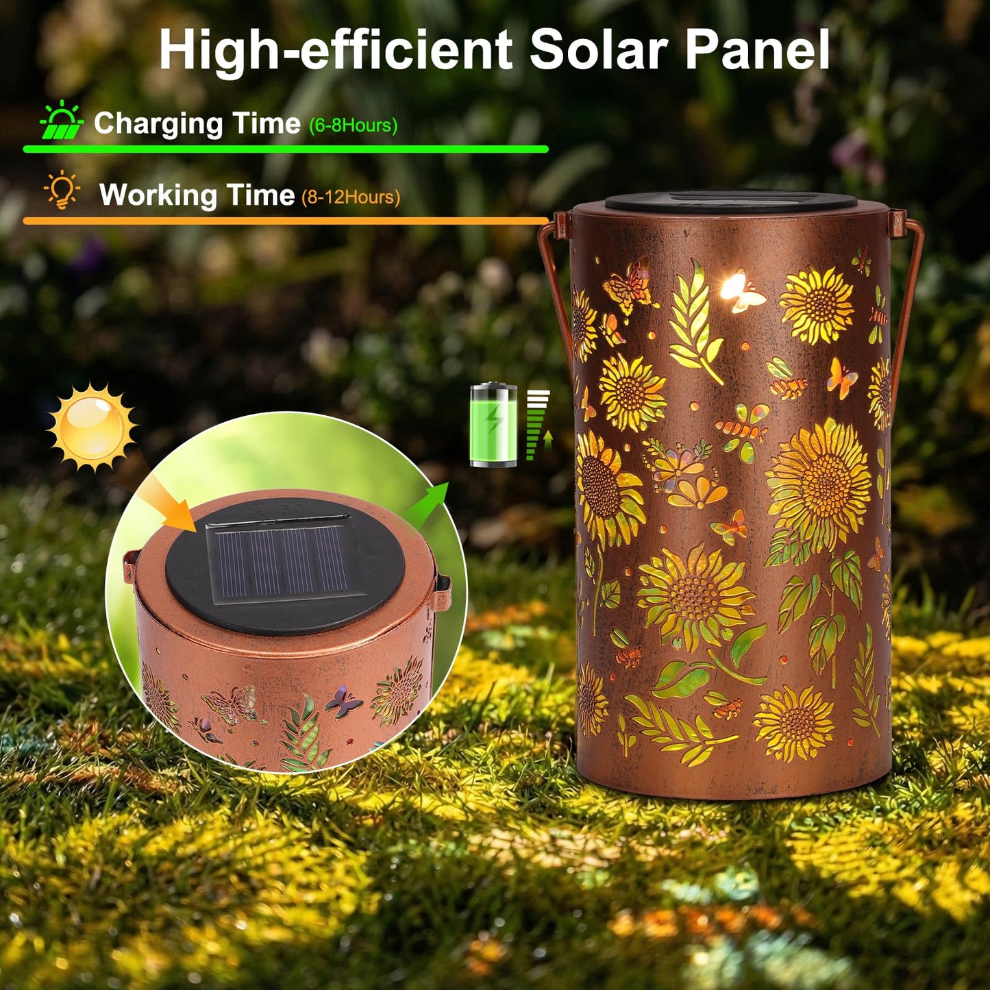 Sunflower Solar Lantern Outdoor Waterproof - Birthday Gifts for Women Mom Grandma, Mothers Day Gifts, Solar Lights Outdoor Garden Decor for Outside