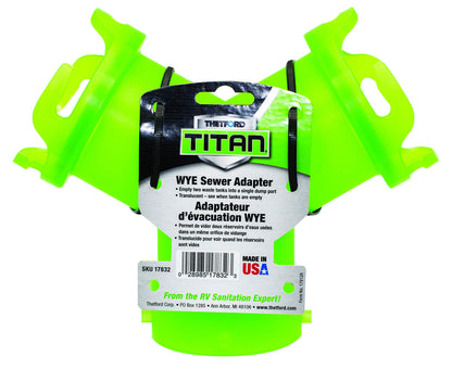 Thetford 17832 Titan Wye Sewer Adapter - Translucent Green