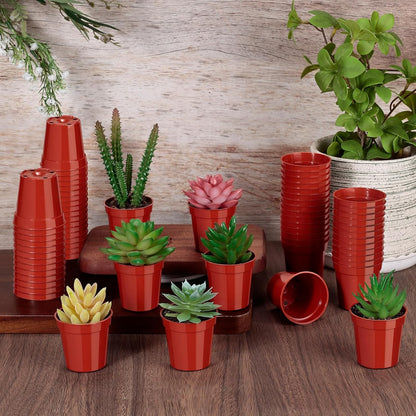 200 Pack Mini Plastic Plant Pots, 2 Inch Nursery Seedling Pots with Drainage Holes, Small Seed Starter Planter for Flower Vegetable Seedlings Mini Succulents Cactuses Indoor Outdoor Plants