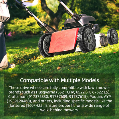 AR-PRO (2-Pack) 8-Inch Drive Wheels for Lawn Mower Compatible with Husqvarna AYP Craftsman Poulan HOP 581009202 193912X460