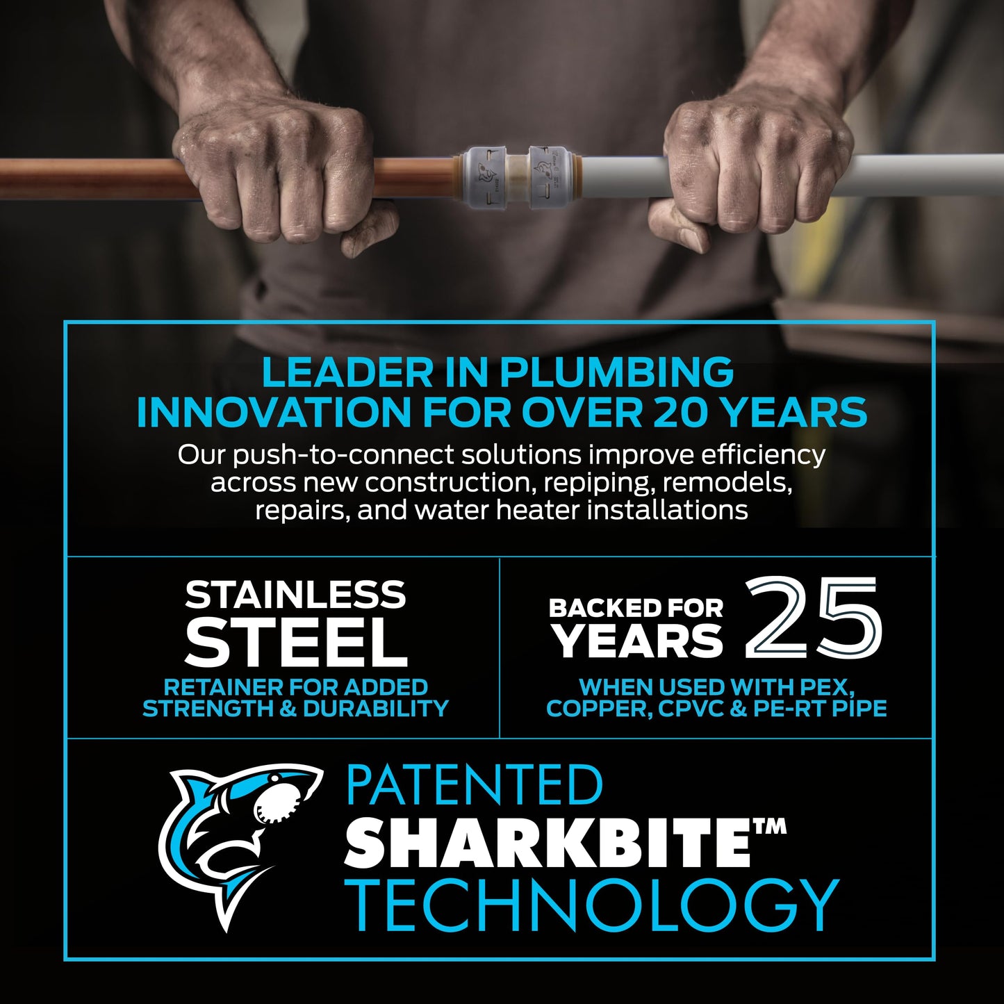 Sharkbite Max 1/2 x 1/2 Inch MIP Angle Stop Valve, Quarter Turn, Push to Connect Brass Plumbing Fitting, Brushed Nickel Finish, PEX Pipe, Copper, CPVC, PE-RT, HDPE, UR24946
