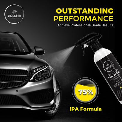 Magic Shield Prep Spray – New 75% Formula | Ideal for Ceramic Coating Prep | Wax & Grease Remover for Auto Detailing | Ultimate Surface Cleaner - 16oz