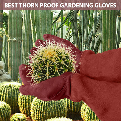 1 Pair Long Gardening-Gloves Women/Men-Thorn proof Rose Pruning Heavy Duty Gauntlet