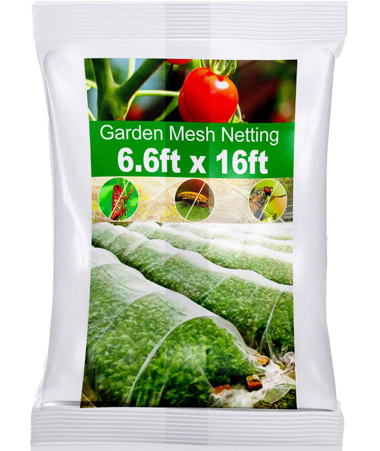 Garden Insect Mesh Netting 6.6ft x 32ft (2m x 10m), Wohohoho 1mm Ultra Fine Mosquito Netting Bug Netting Bird Netting Insect Barrier, 60 Mesh per Inch Plant Cover for Gardening Vegetables Fruits Tree