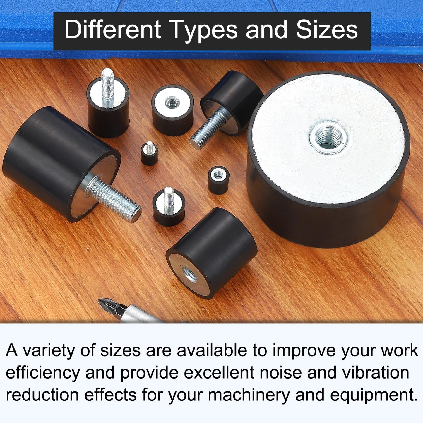uxcell M10 Thread Rubber Mounts, Vibration Isolators, Cylindrical Shock Absorber with Studs 50 x 40mm 2pcs