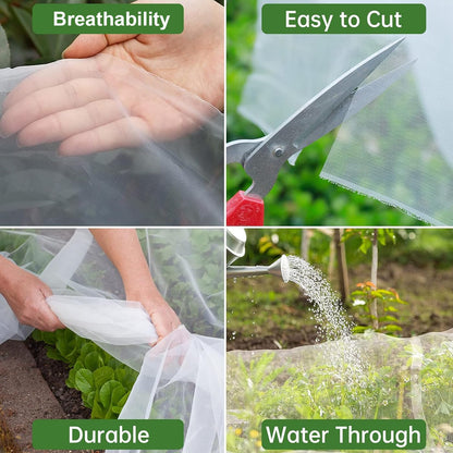 Garden Mesh Netting Pest Barrier - 8.2X39FT Ultra Fine Insect Bug Netting for Garden Plant Row Cover Bird Netting for Garden Protection Garden Net for Protecting Plants Vegetables Flowers Fruits