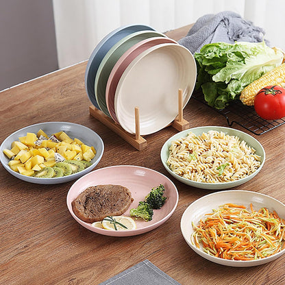 Nicunom 16 Pack Lightweight Wheat Straw Plates, 8" Unbreakable Dinner Plates, Dishwasher Microwave Safe Plates Dishes, Reusable Plate for Fruit Snack Container