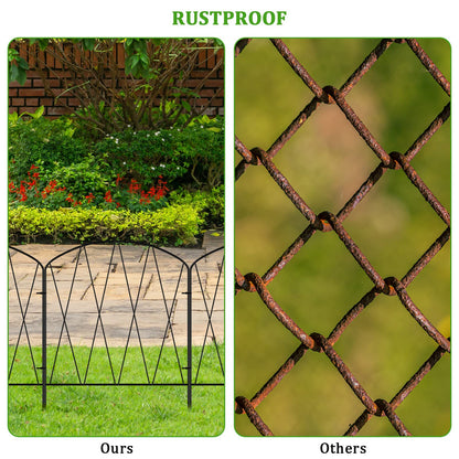 YBING Decorative Garden Fence, 10 Pack 11Ft (L) x 16In (H) Arched Metal Fence Border, Rustproof Animal Barrier for Flower Bed Patio Landscape Outdoor
