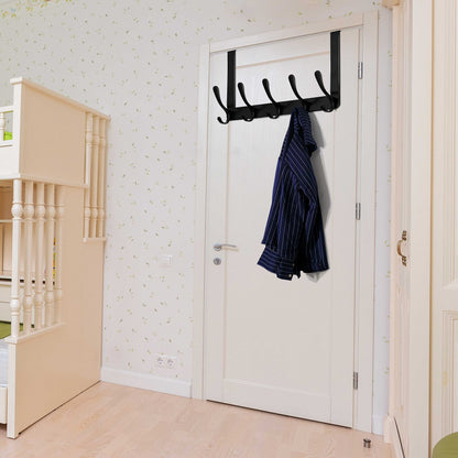 WEBI Over The Door Hooks for Hanging,Door Hanger,Over The Door Towel Rack,Over Door Coat Rack for Towels,Clothes,Bathroom,Black
