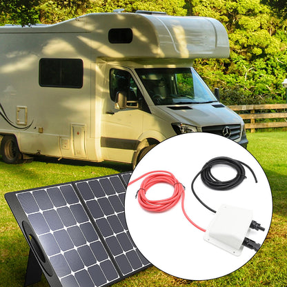 SYOWADA 10 FT Solar Double Cable Entry Gland, Weatherproof 10 AWG Double Cable Entry Housing, UV Resistance ABS Double Cable for All Cable Types, for Solar Project on RV Boat Camper Van