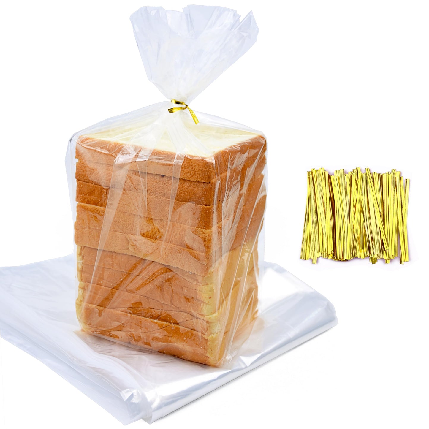 Homrelaxy 300Pcs Reusable Plastic Bread Bags for Homemade Bread and 330 Ties, 18 x 8 x 4 inch Reusable clear Loaf Bags, Adjustable, Perfect for Home Bakers and Bakeries
