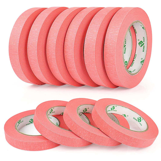 BOMEI PACK 10Rolls Pink Painters Tape, General Purpose Pink Masking Tape 0.75inch x 55yds, for Painting,Labeling,DIY Crafting,Decoration and School Projects, Total 550yds