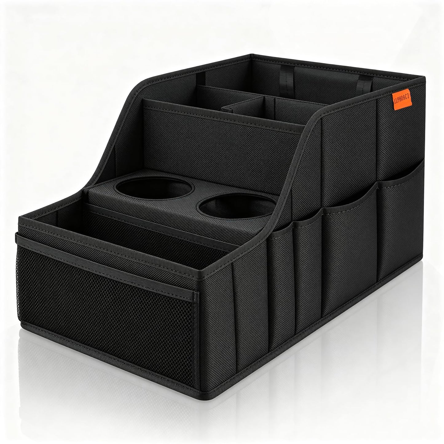 Car Seat Organizer Backseat and Passenger Seat Organizer with 9 Compartments 2 Cup Holders Car Organizer Front Seat Storage for Travel Kids，Black