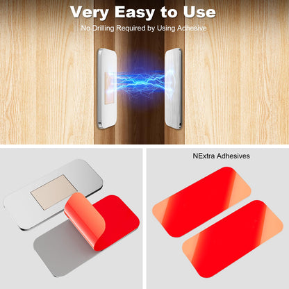 PHIXBEAR 10 Pack Magnetic Cabinet Door Catch, Ultra Thin Cabinet Door Magnets, Adhesive Drawer Magnets to Stay Closed, Stainless Steel Cabinet Latch Easy to Install with Double Sided Tape