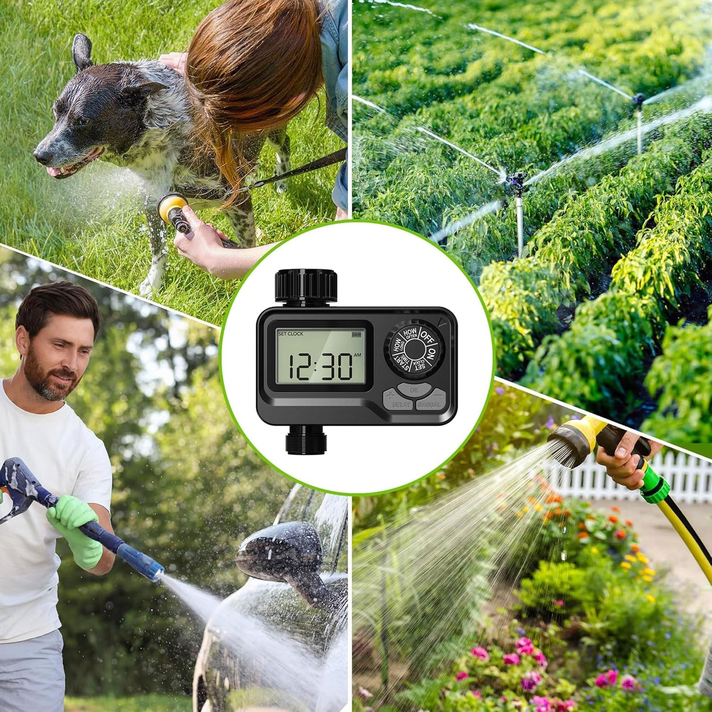 BN LINK Programmable Sprinkler Timer with Rain Delay – Waterproof Digital Water Timer for Garden Hoses, Manual & Automatic Irrigation System, 1 Outlet