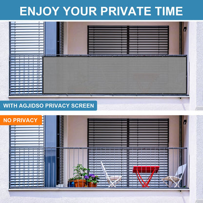 Balcony Privacy Screen 3.0ft x 20ft, Heavy Duty UV Protection Heat Resistant Privacy Curtain for Balcony, Outdoor Privacy Screen with Cable Ties and Rope for Home, Balcony, Garden