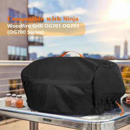 HODRANT Grill Cover Compatible with Ninja OG701 OG751 Woodfire Grill, BBQ Grill Accessories Bag Compatible with Ninja OG700 Series Outdoor 7-in-1 Grill Smoker, with Handle & Inner Pocket, Cover Only