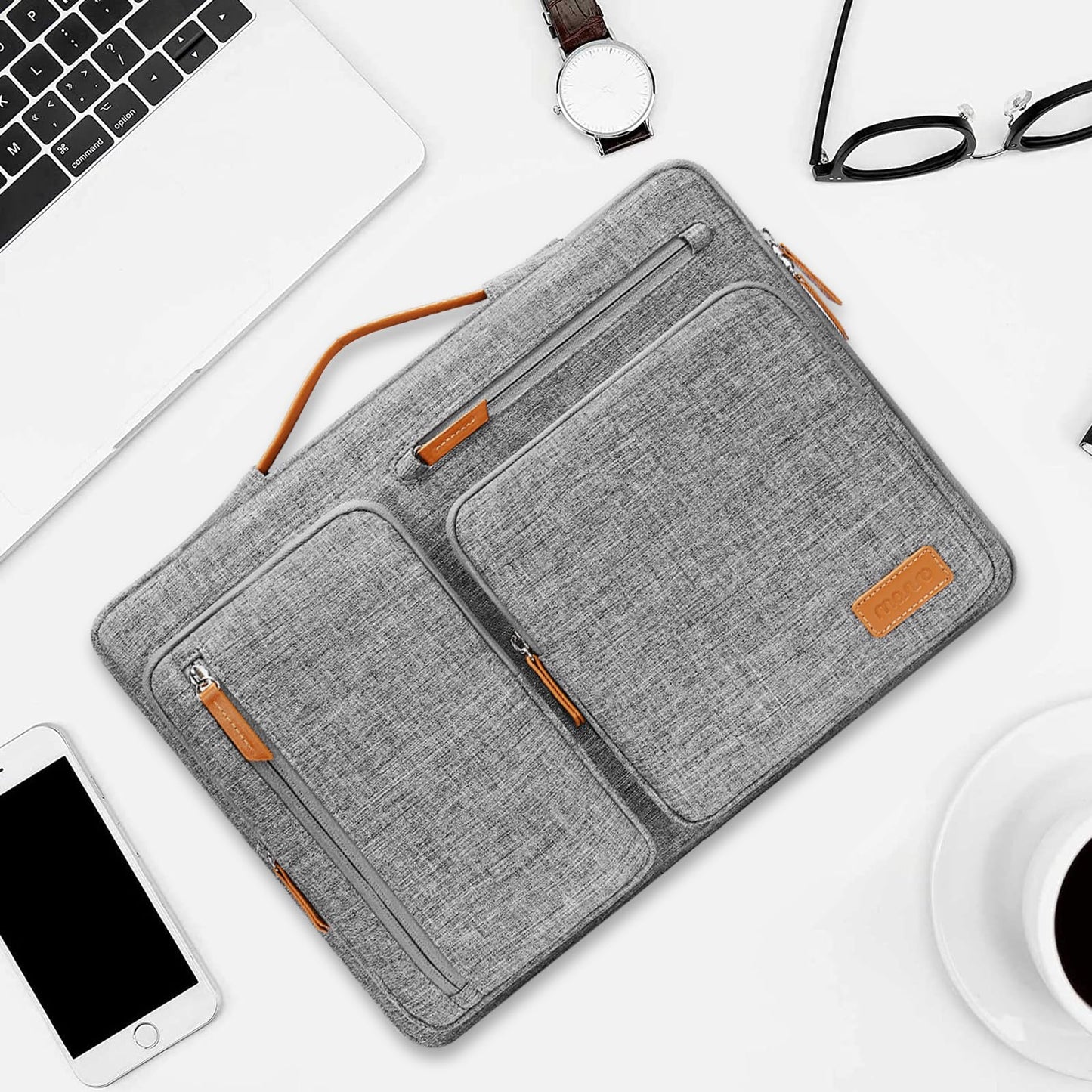 MOSISO 360 Protective Laptop Case 13 inch, 13 inch Laptop Sleeve Compatible with MacBook Air M5 M4 M3 M2 M1 2026-2018/Neo/Pro M2 M1, Side Open Carrying Case with 4 Zipper Pockets&Handle, Gray