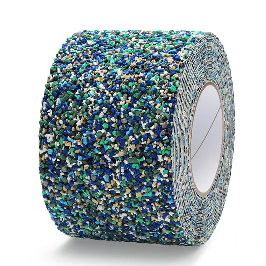 QILIMA Pool Tape Waterproof 10cm x 5m-Blue, Outdoor/Indoor Waterproof, Anti Slip Stair Strips for Outdoor Steps, Non Skid Rubber Grip Tape for Trails, Bathroom, Shower