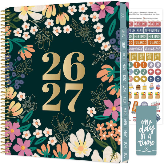 bloom daily planners 2026-2027 (8.5" x 11") Academic Year Day Planner (July 2026 - July 2027) - Weekly & Monthly Dated Agenda Organizer with Stickers & Tabs - Blooming Wildly