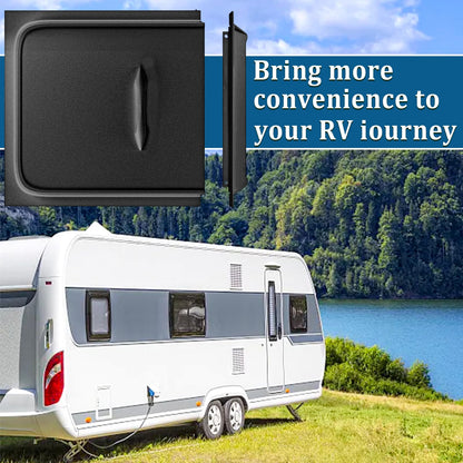RV Screen Door Slider, 12" White Panel Fits RV, Trailer, Camper, Motor Home, Cargo Trailer (Black)