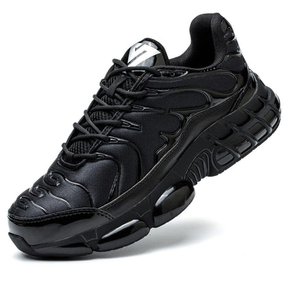 OWANVION Steel Toe Shoes for Men Lightweight Non-Slip Sneakers Puncture Proof Shoes Indestructible Work Shoes Black