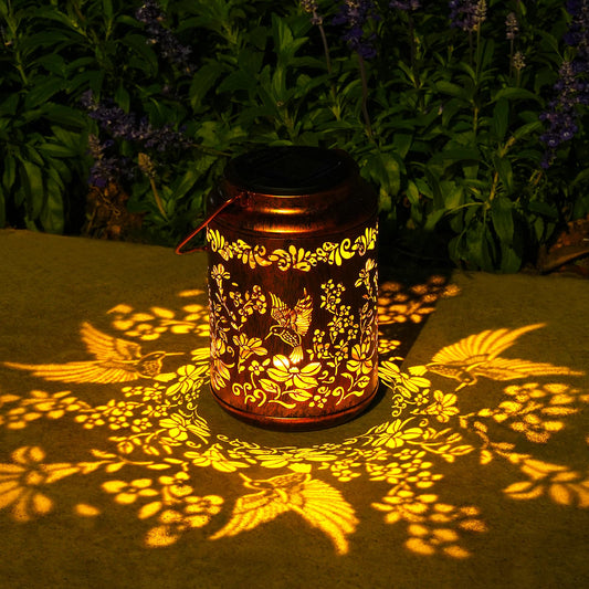 Mothers Day Gifts for Mom Grandma, OxyLED Hummingbird Solar Lanterns Outdoor, Metal Waterproof Solar Garden Lanterns, Hanging Lanterns Solar Powered with Handle for Table Pathway Walkway (1 Pack)