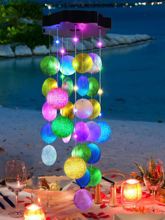 Toodour Solar Wind Chimes for Outside, Hanging Pastel Lights with 2 Modes, Waterproof Shells Light Gifts for Mom Grandma Wife, LED Outside Decorative Mobile Lights for Garden Yard Patio Outdoor Decor
