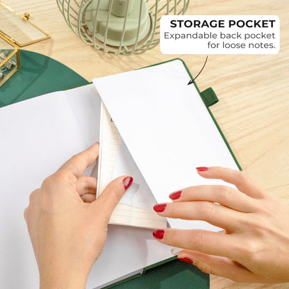 Clever Fox Dotted Journal 2.0 – Compact Planning and Sketching Dot Grid Notebook 120 GSM Thick, No-Bleed Paper – Planner with Pen Loop, Pocket, Ribbons, Stickers – A5 – Forest Green