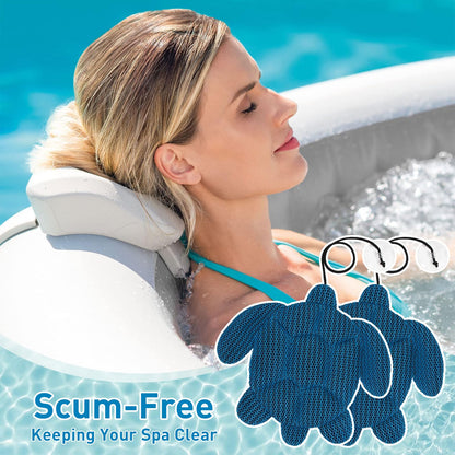 Hot Tub Scum Absorber for Hot Tub Spa, 2 Pcs Reusable Turtle Hot Tub Sponge Hot Tub Accessories, Zorbie Hot Tub Sponge Scum Collector Bug to Keep Water Clear