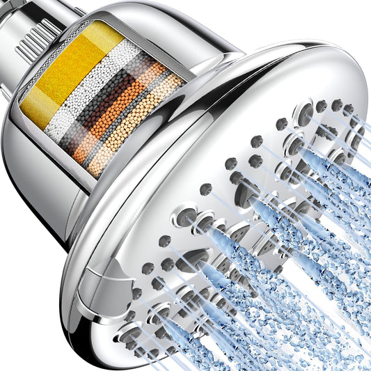 Cobbe Filtered Shower Head, 7 Spray Modes, 16 Stage Filter for Hard Water, Chrome Finish